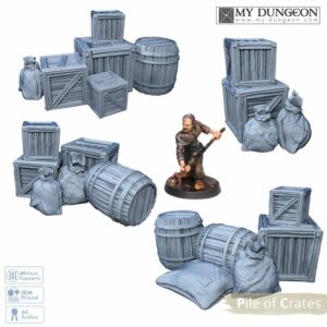 Crates, Barrels & Sacks pile